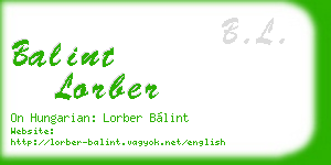 balint lorber business card